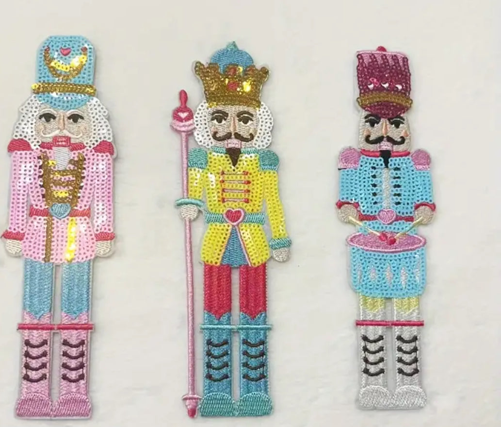 Nutcracker sequin patches set