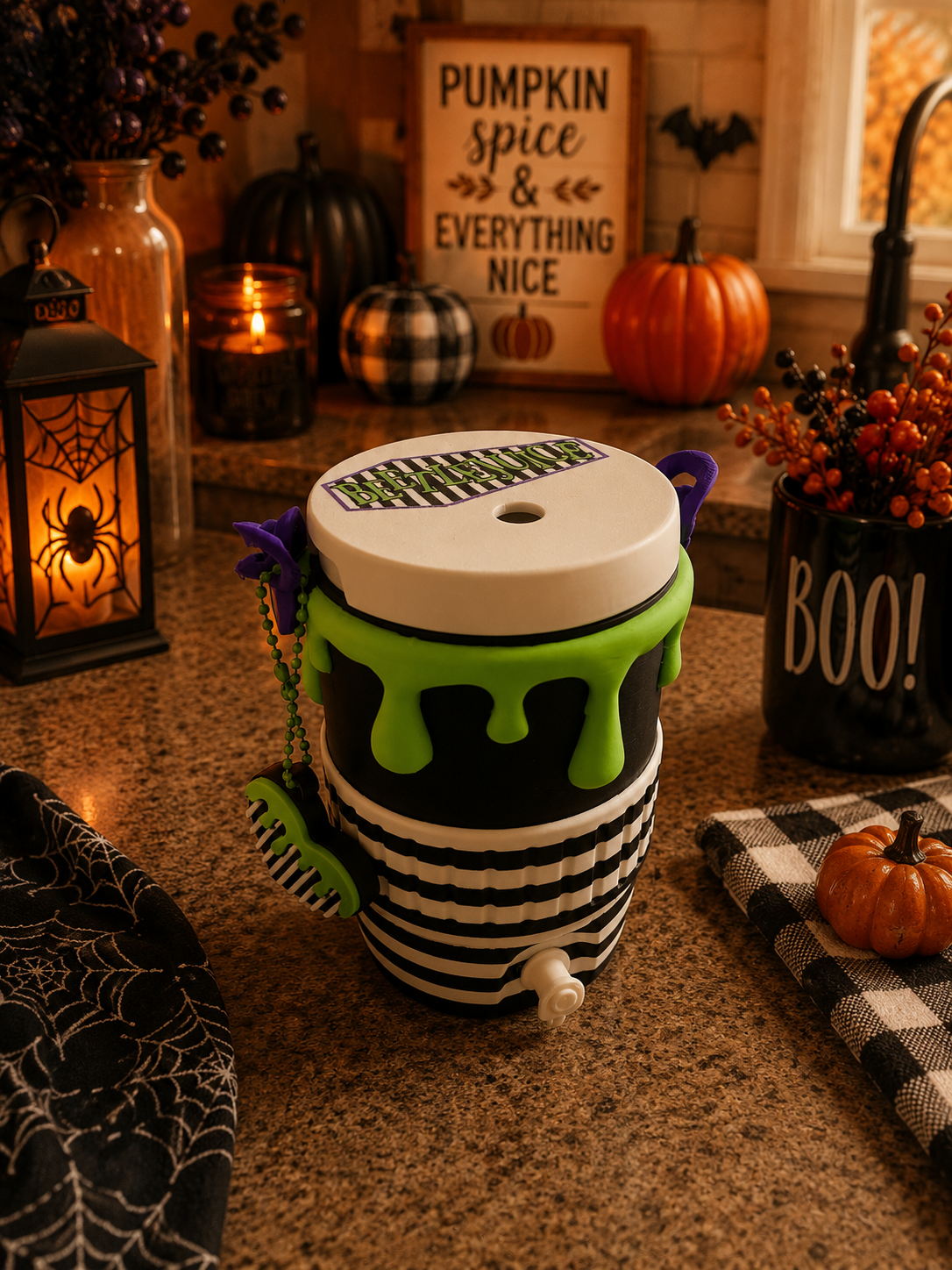 Beetlejuice theme 12oz can holder