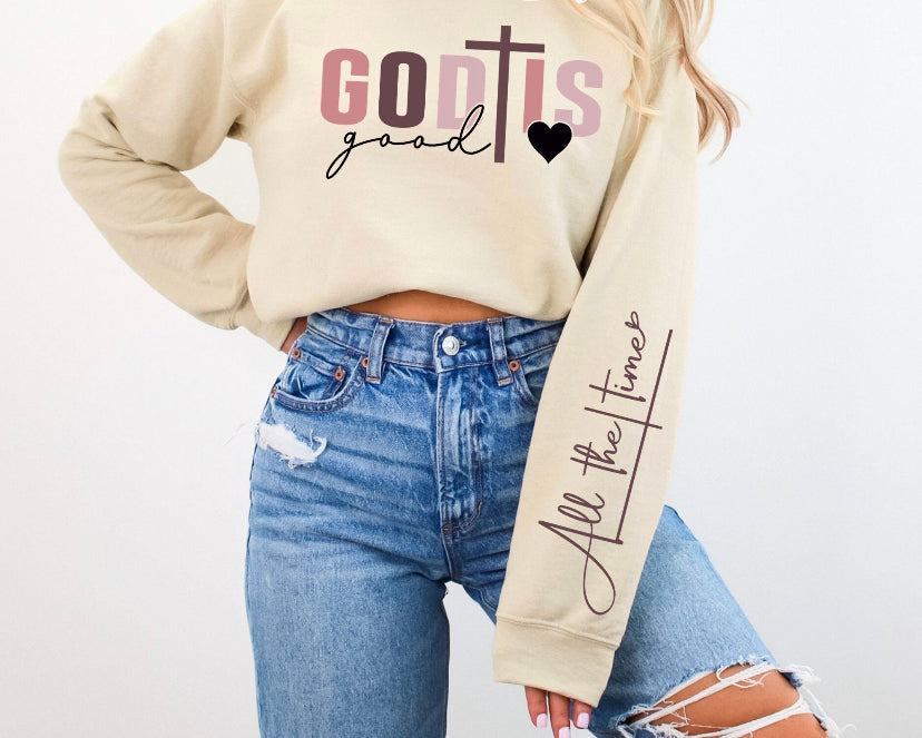 God is good and sleeve DTF transfers