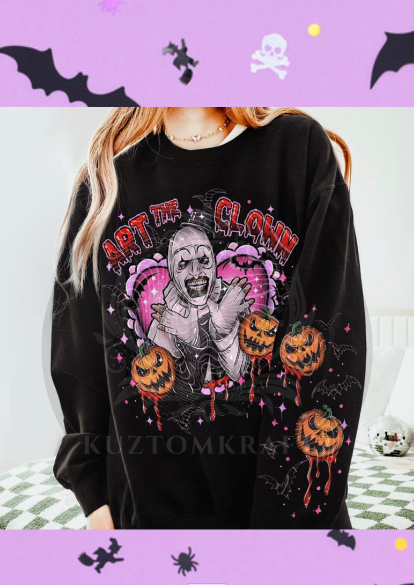 Clown with sleeve dtf transfers