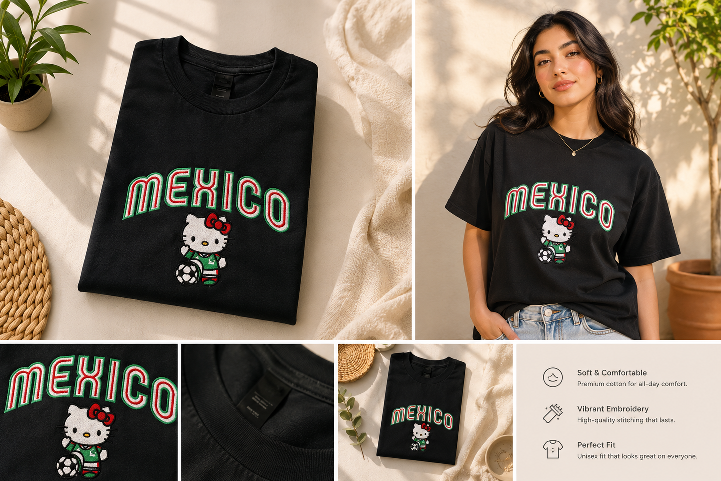 Embroidery Mexico kitty shirt(preorder)