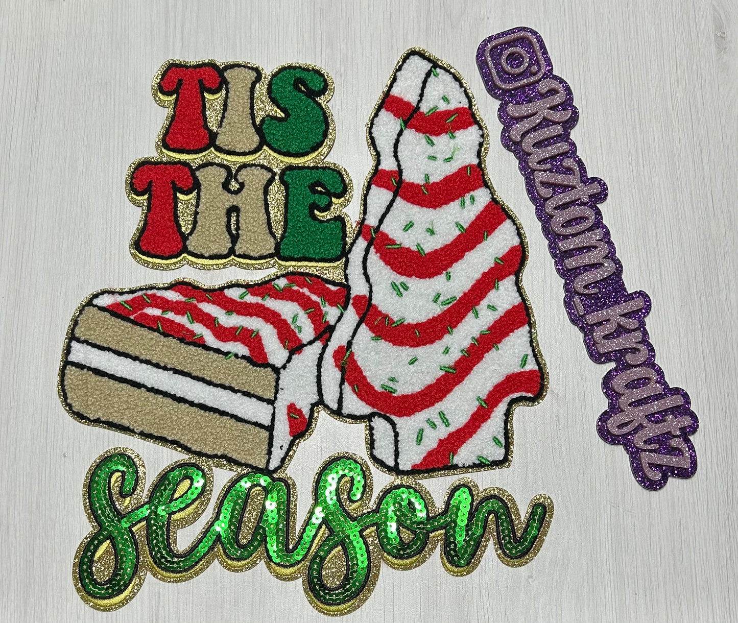 TIS THE SEASON CHENILLE/SEQUIN PATCHES