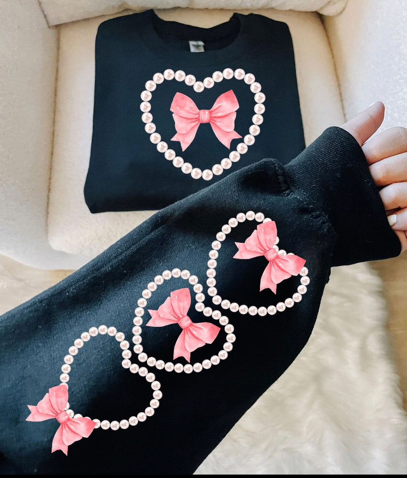 Heart pearls coquette DTF transfers