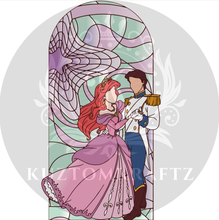Pink A&prince stained glass DTF transfer