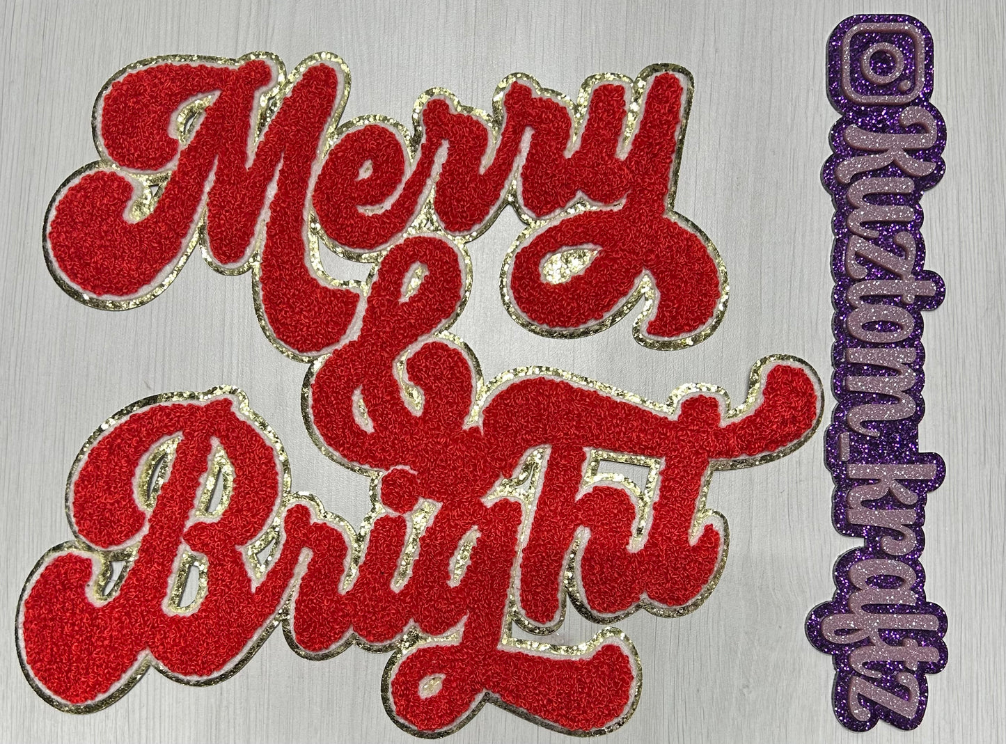 MERRY & BRIGHT CHENILLE PATCHES