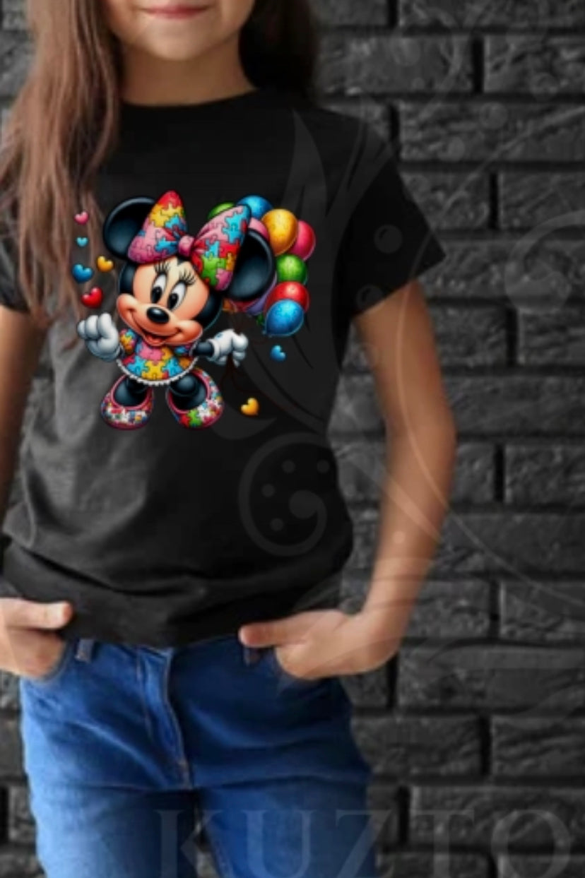 Girl mouse autism awareness dtf transfers