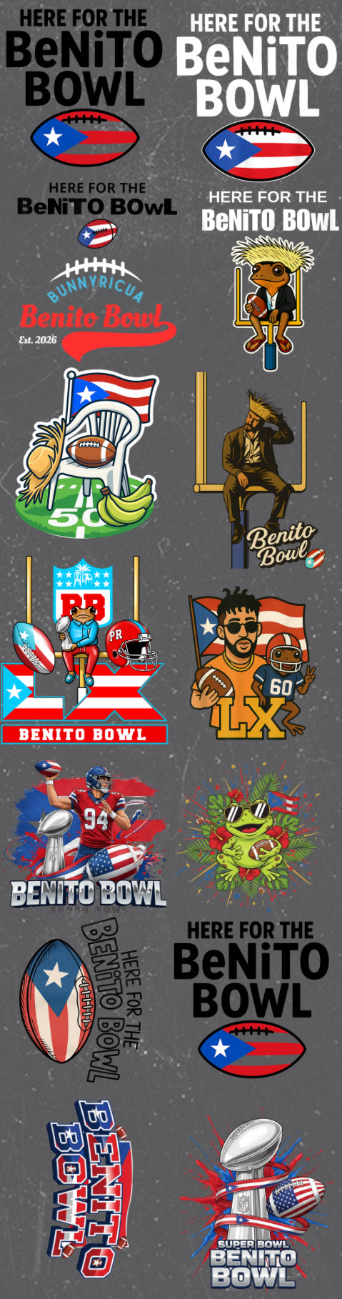 Bad Bunny premade Super Bowl game sheet