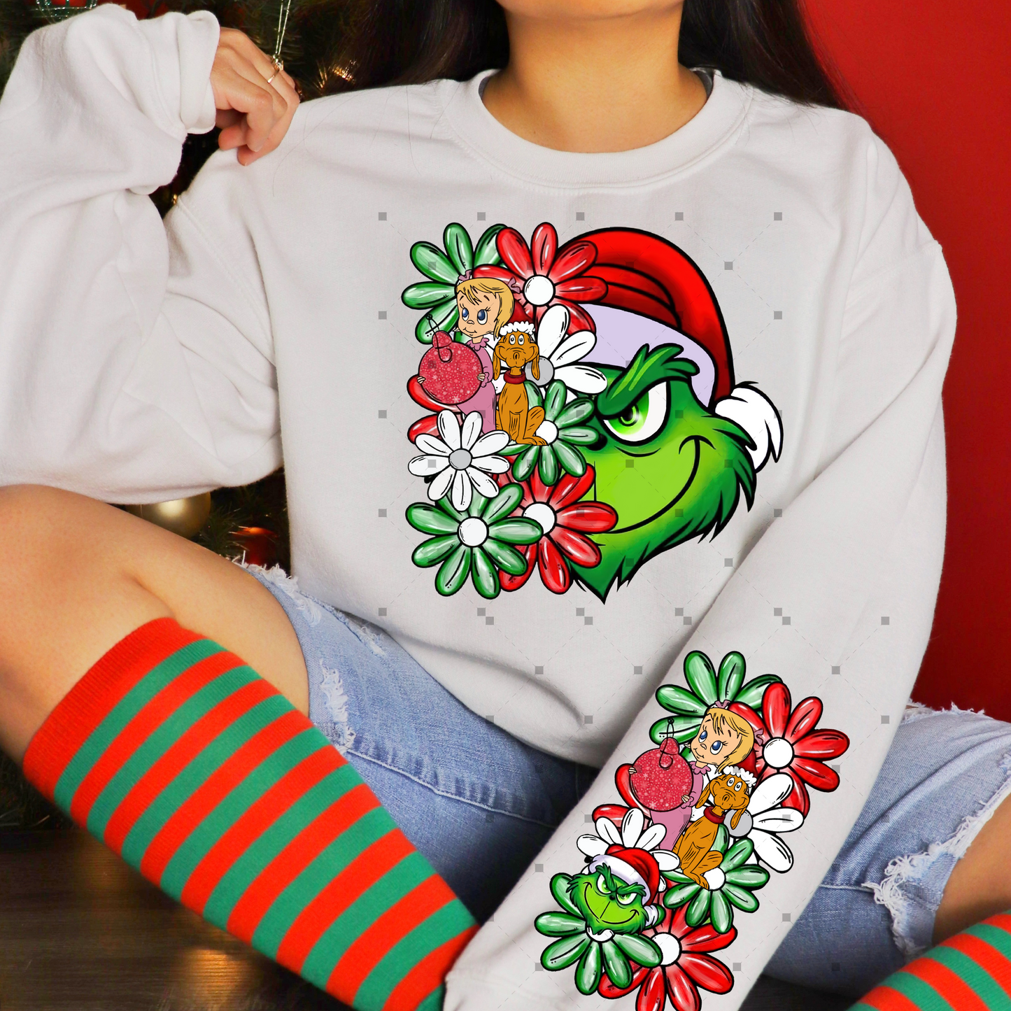 FLOWER GRINCH DTF TRANSFER