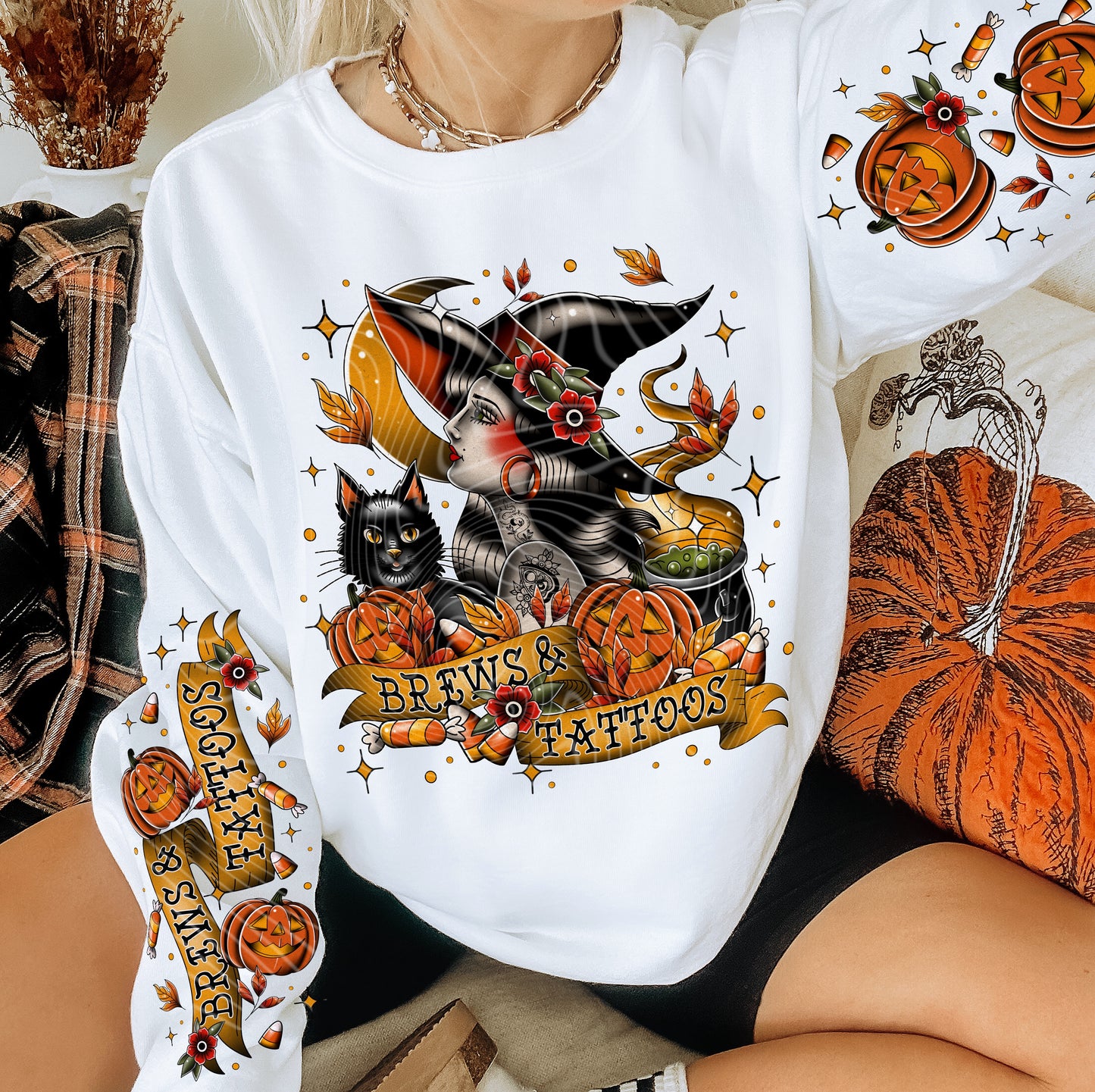 Brews and tattoos DTF transfers with 2 sleeve prints
