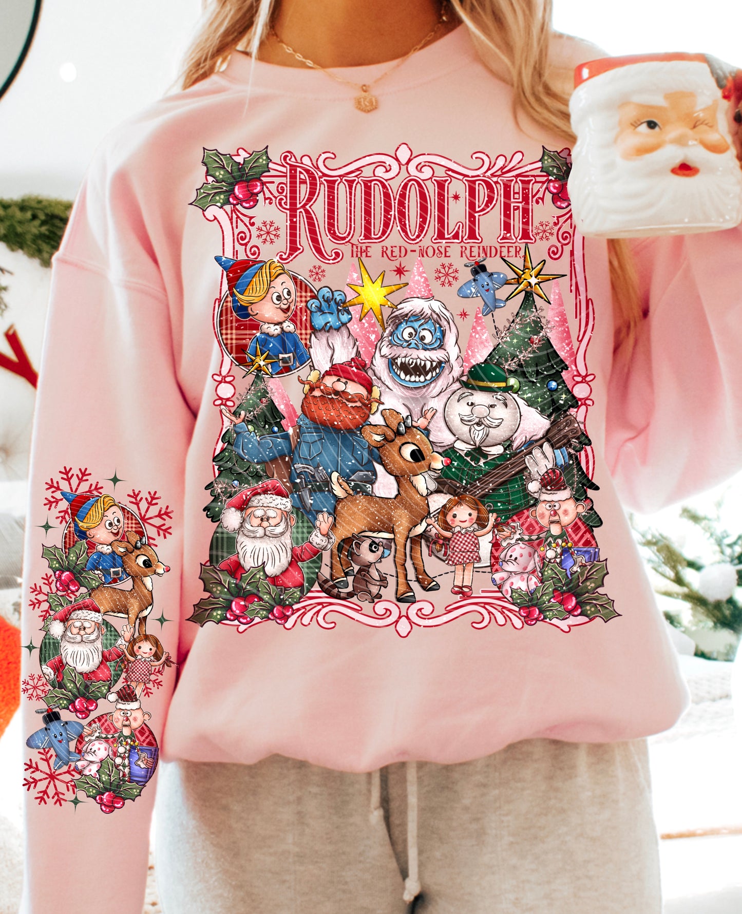 Rudolph DTF Transfers with sleeve prints