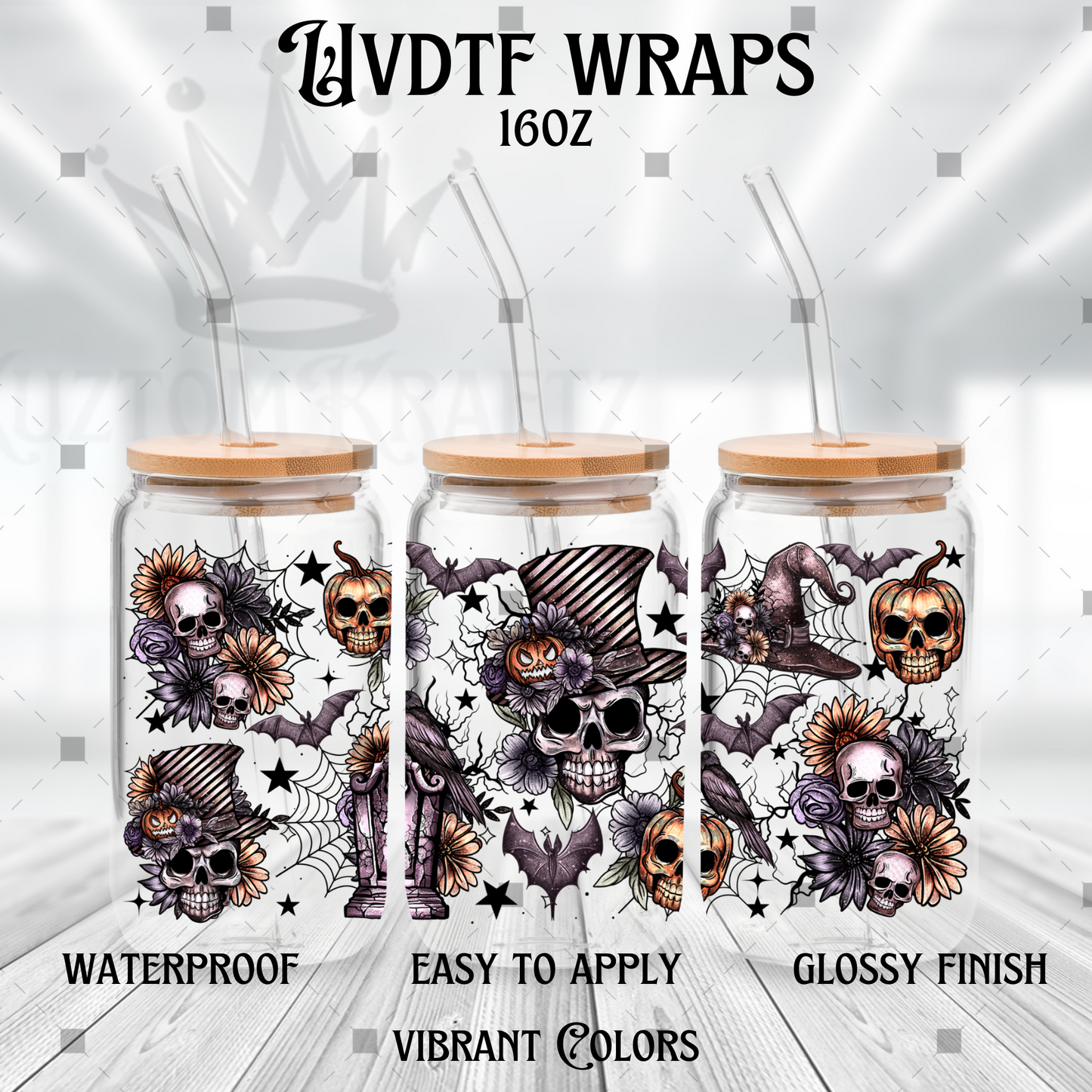 TOP HAT SKULL 16OZ WRAPS