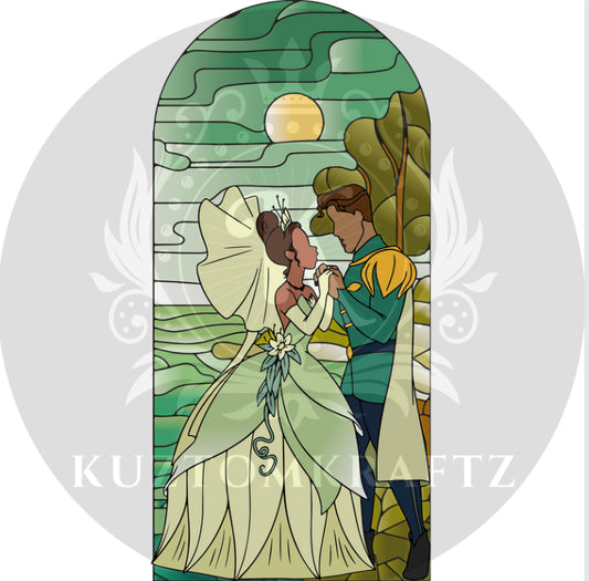 T princess stained glass DTF transfer