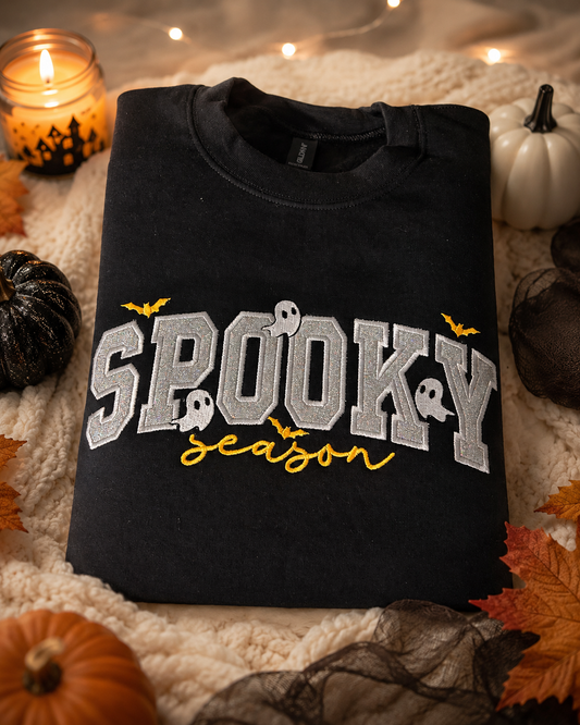 Spooky season embroidery crewneck sweatshirt