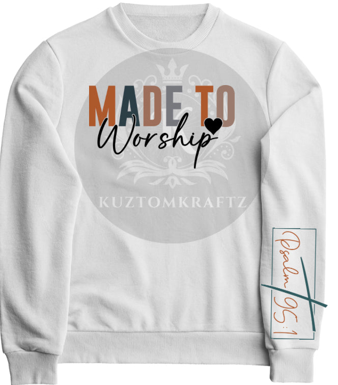 Made to worship and sleeve DTF transfers