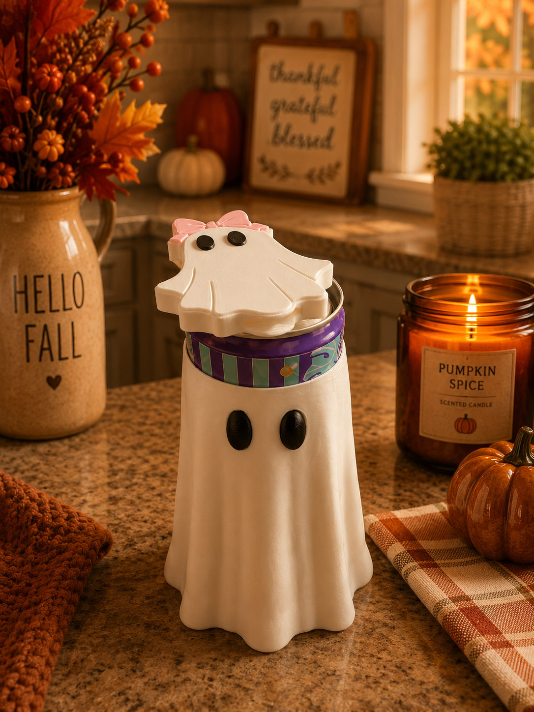 Ghosty 12 ounce skinny can holder/can opener
