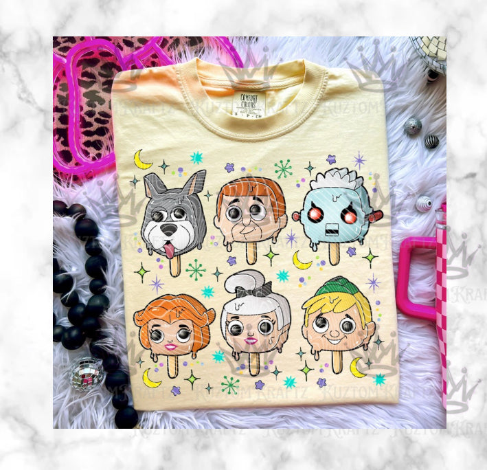 Popsicle characters DTF transfers ￼