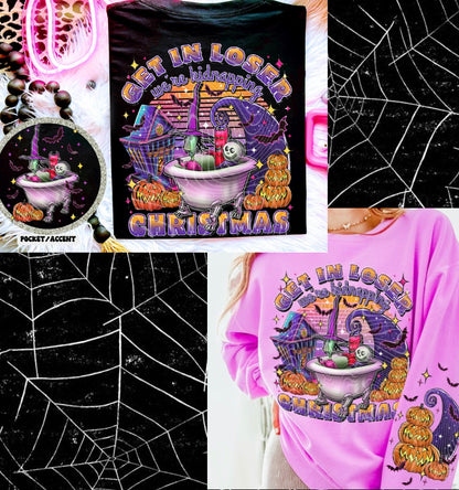 Get in loser Halloween/Christmas with pocket print or sleeve