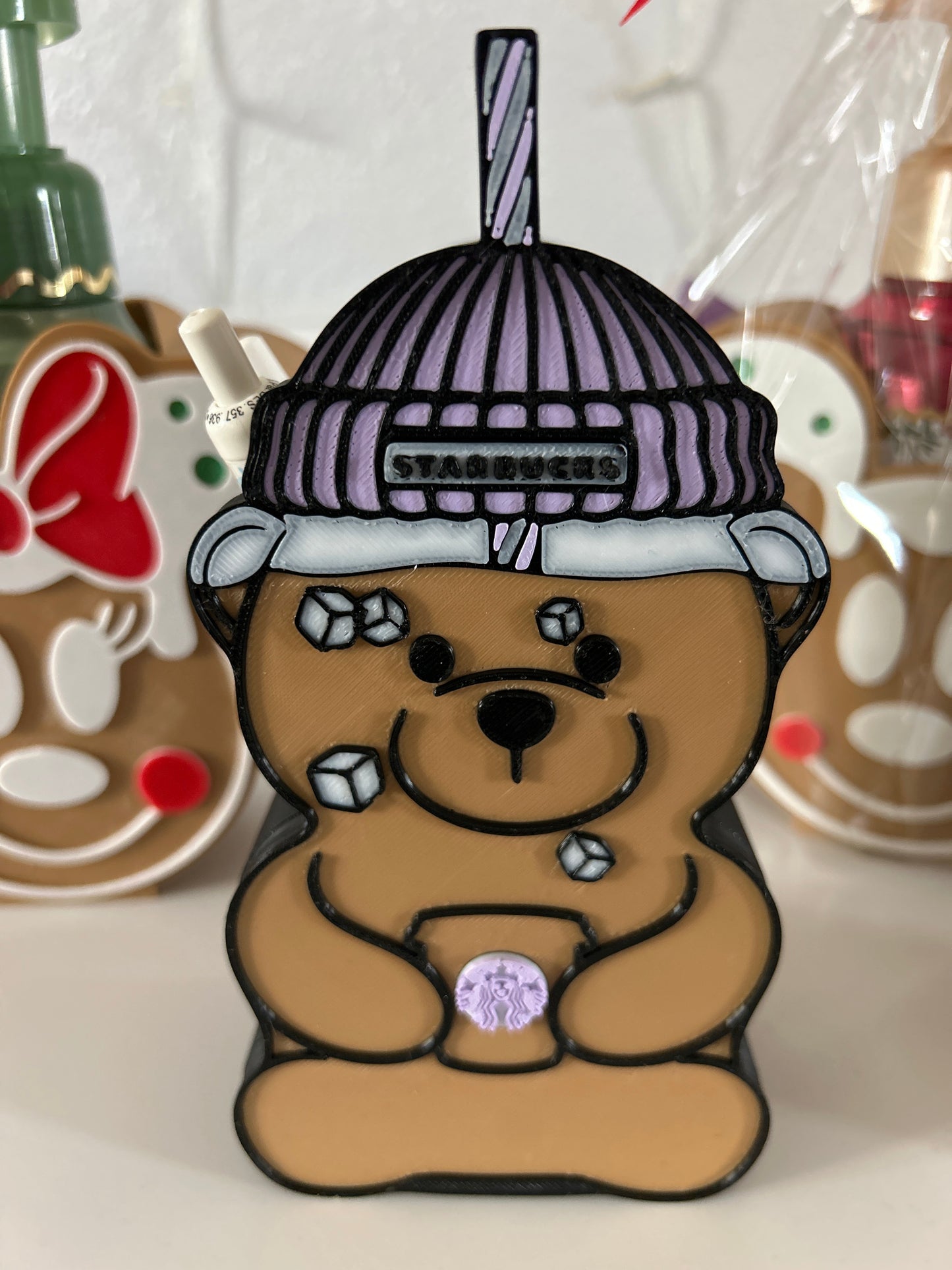 Inspired bear pen holder/makeup brush holder
