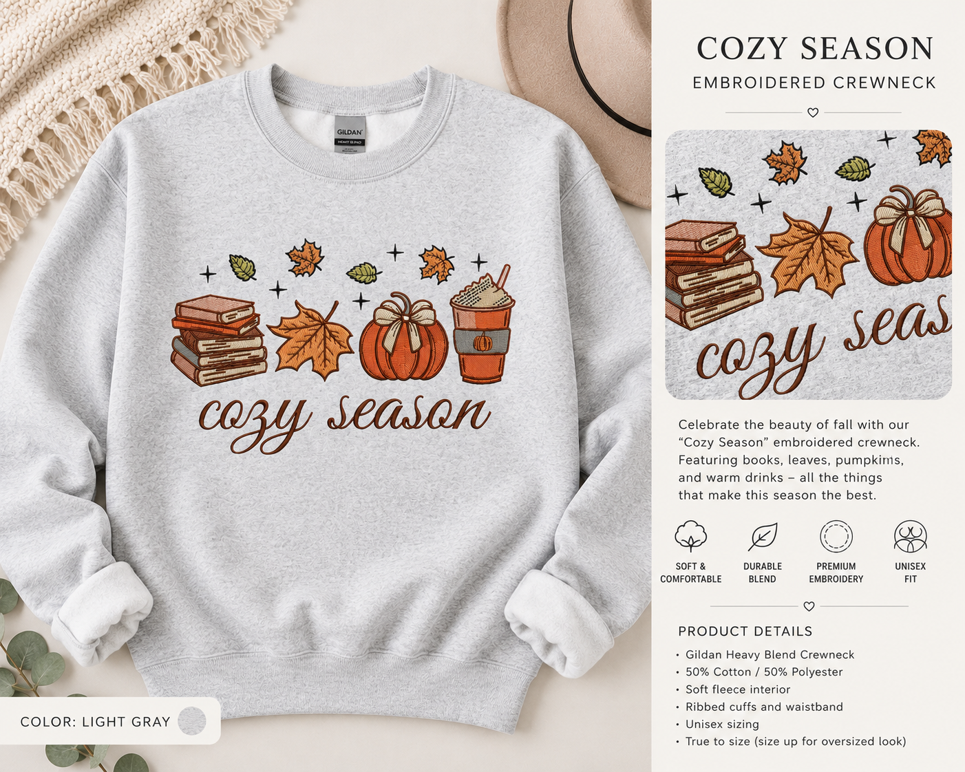 Cozy Season Embroidered Crewneck PREORDER