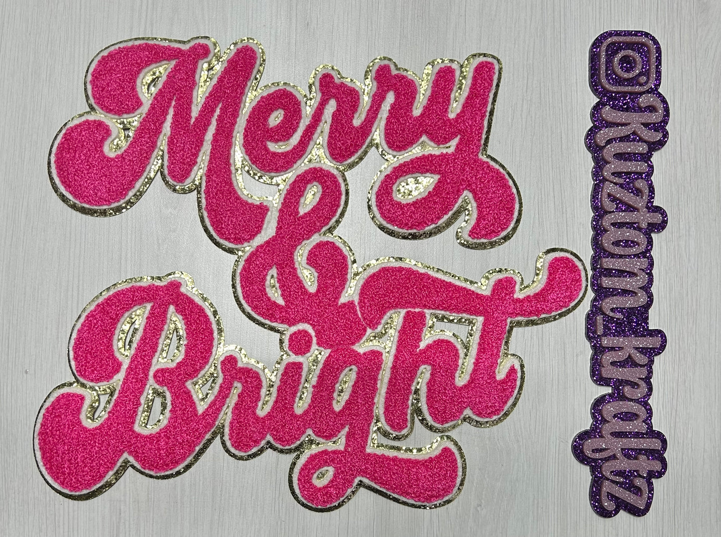 MERRY & BRIGHT CHENILLE PATCHES