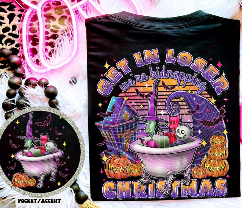 Get in loser Halloween/Christmas with pocket print or sleeve