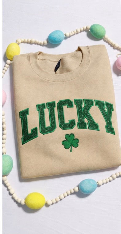 Lucky embroidery Crewneck Sweater