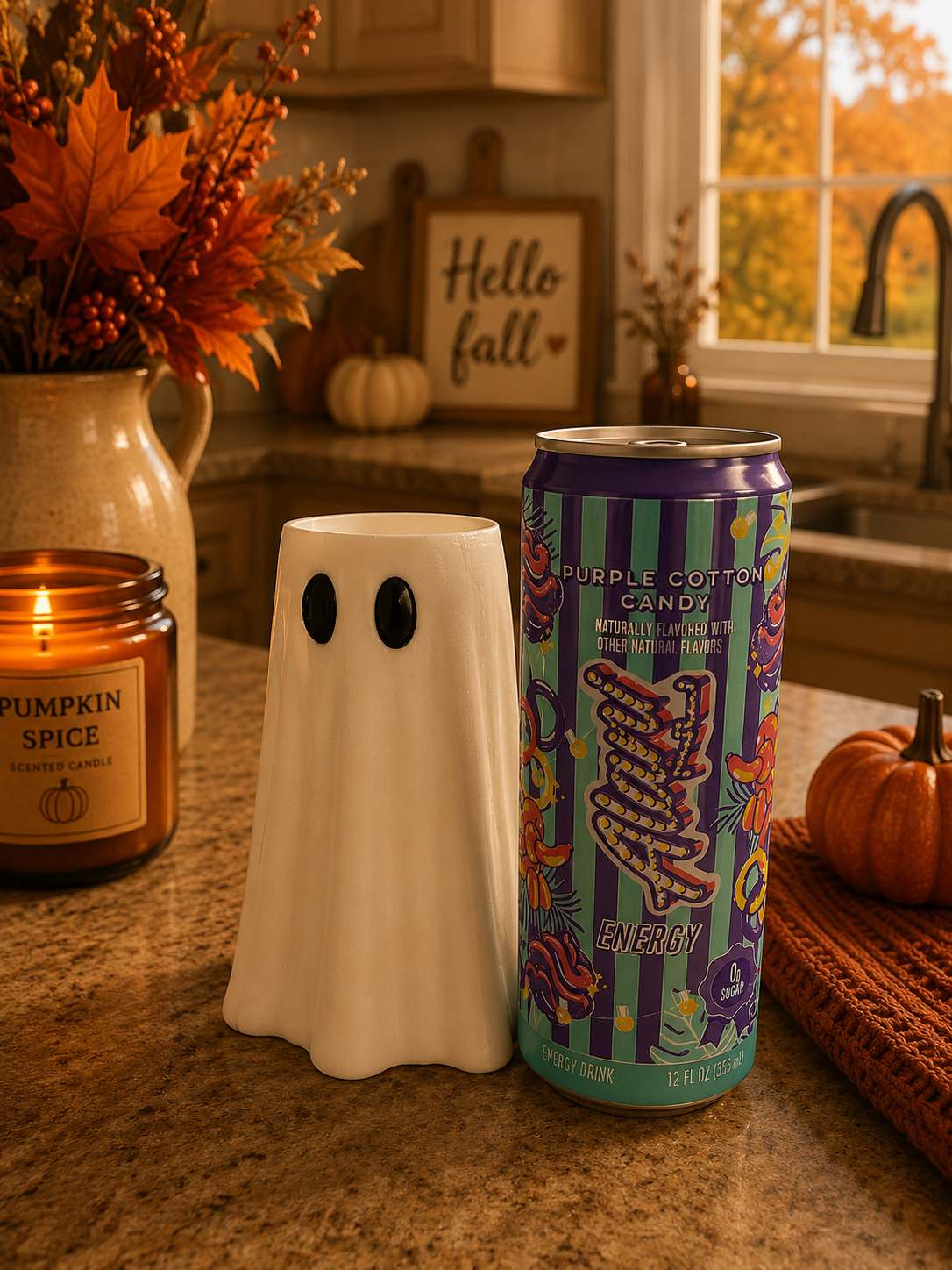 Ghosty 12 ounce skinny can holder/can opener