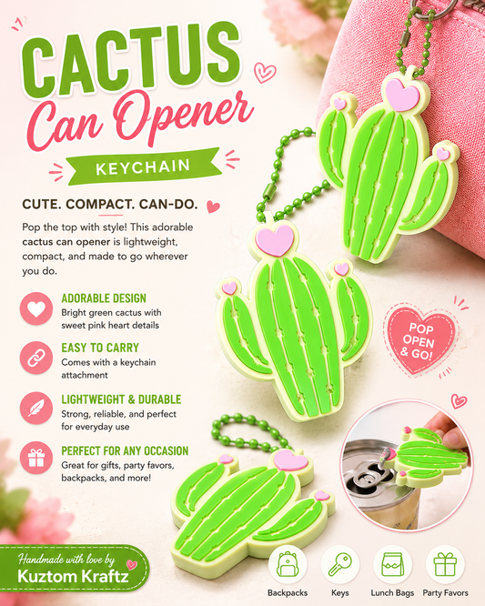 Cactus Can Opener Keychain