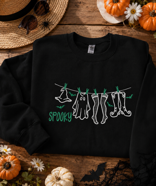 Spooky Clothes Line crewneck sweater