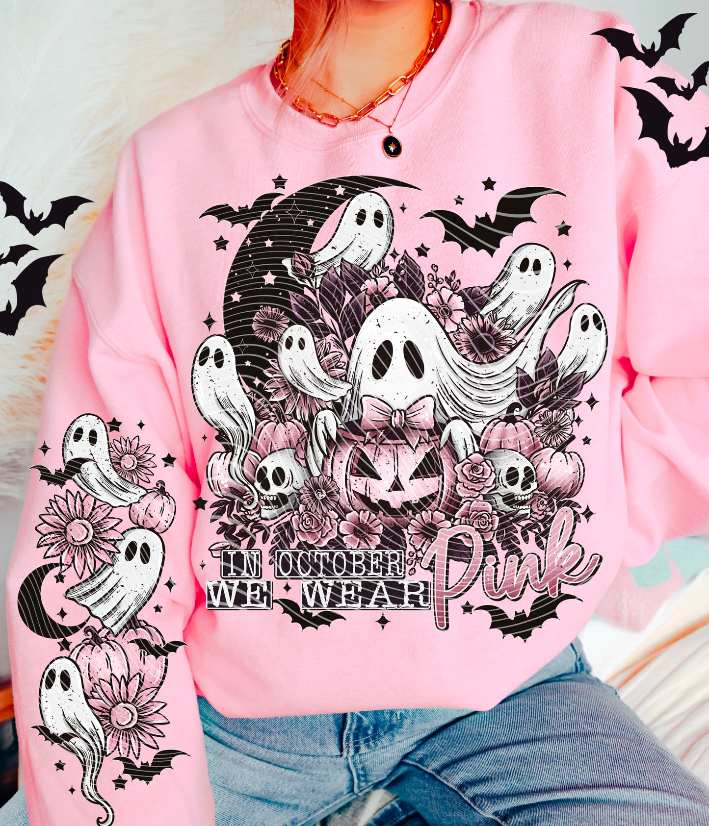 BREAST CANCER AWARENESS GHOST DTF TRANSFER