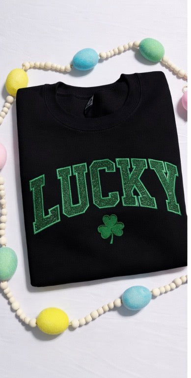 Lucky embroidery Crewneck Sweater