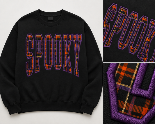 Spooky Appliqué Gildan Crewneck Sweatshirt