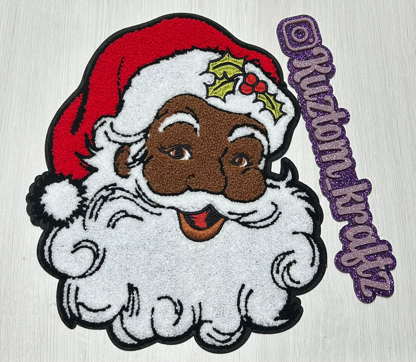 SKIN TONED SANTA CHENILLE PATCHES