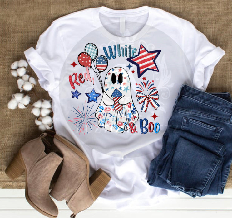 Red white and boo dtf transfers