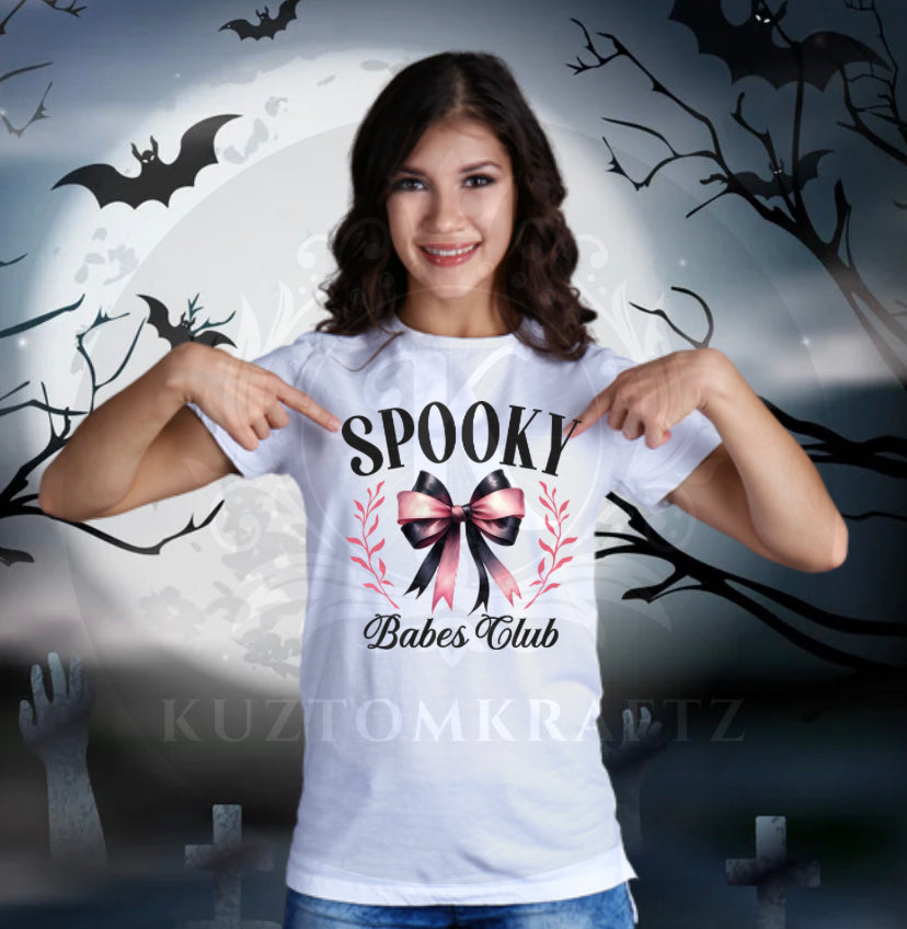 Spooky with bow dtf transfers