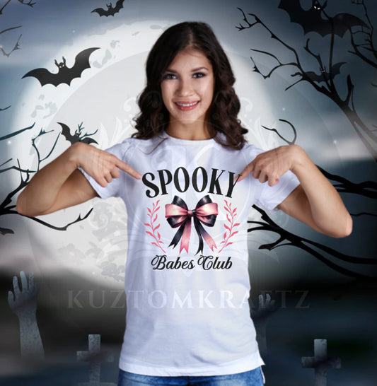 Spooky with bow dtf transfers