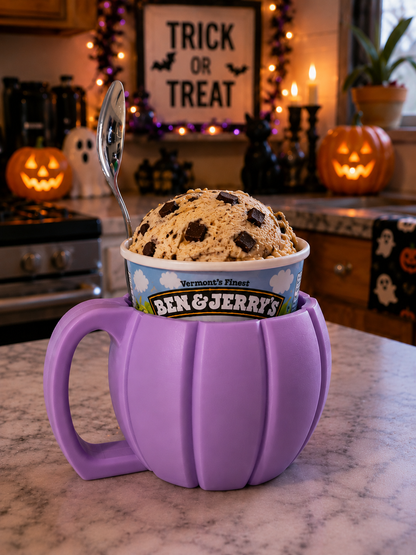 Pumpkin ice cream holder