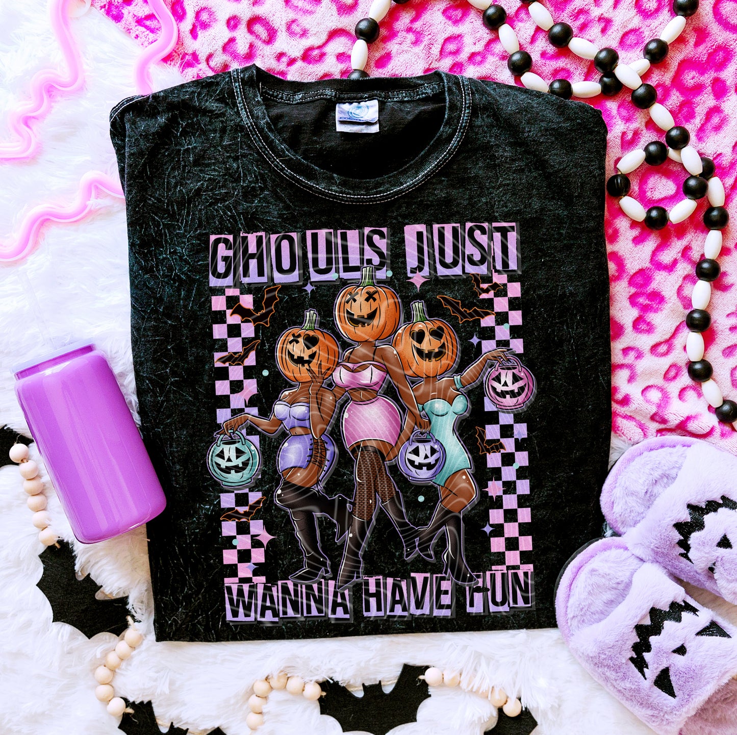 Ghouls just wanna have fun DTF transfer with sleeve print