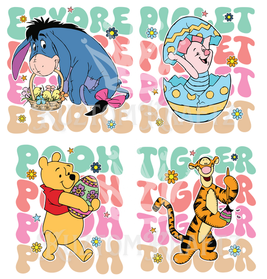 EASTER POOH AND FRIENDS PREMADE GANGSHEET